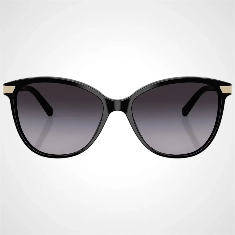 New Burberry Sunglasses Black Cat Eye Check Arms Gold Hardware Womens BURBERRY - Picture 2 of 10